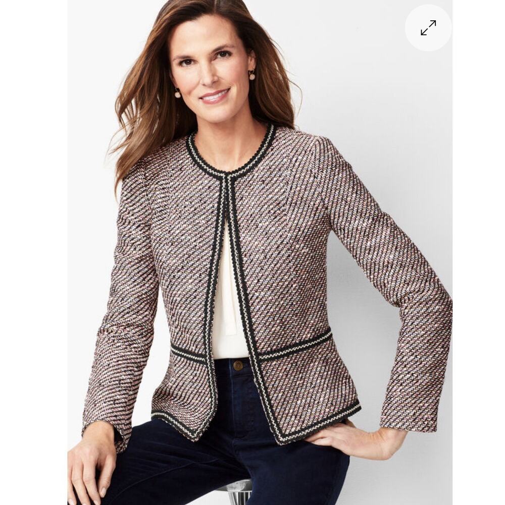 Talbots Grossgrain Tweed Blazer Woman 16P Classic Work Career